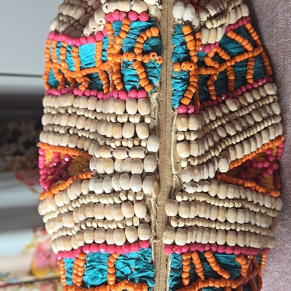 NWT Indian Wood Beaded Clutch - Picture 5 of 7